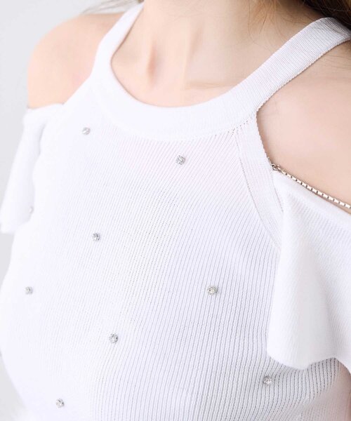 OLIVE des OLIVE(オリーブデオリーブ)の「【Belle Charme】Jewel Ame Sleeve Knit(ニット/セーター・レディース・ブラック/オフホワイト・FREE)」の10枚目の写真