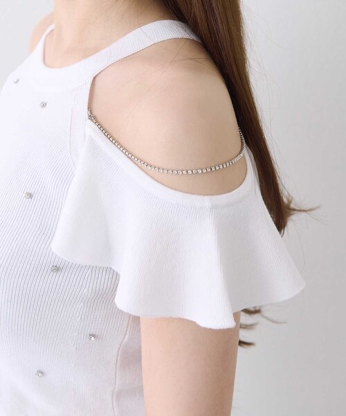 OLIVE des OLIVE(オリーブデオリーブ)の「【Belle Charme】Jewel Ame Sleeve Knit(ニット/セーター・レディース・ブラック/オフホワイト・FREE)」の11枚目の写真