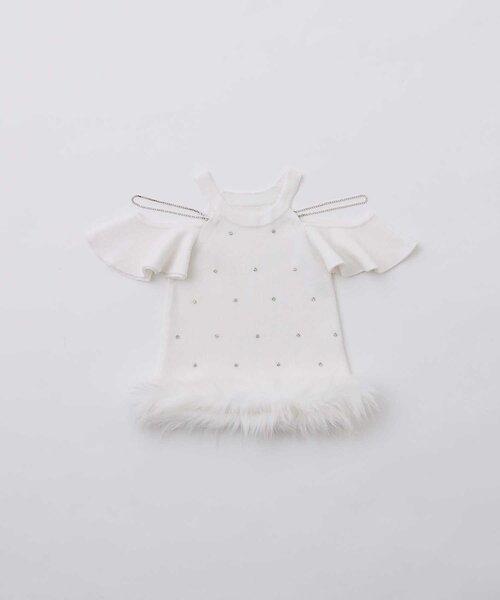 OLIVE des OLIVE(オリーブデオリーブ)の「【Belle Charme】Jewel Ame Sleeve Knit(ニット/セーター・レディース・ブラック/オフホワイト・FREE)」の13枚目の写真