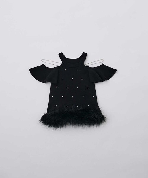 OLIVE des OLIVE(オリーブデオリーブ)の「【Belle Charme】Jewel Ame Sleeve Knit(ニット/セーター・レディース・ブラック/オフホワイト・FREE)」の16枚目の写真