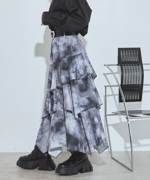 PAGEBOY（ページボーイ）の「ハイショクステッチイレヘムスカート【ウエストゴム/ストレスフリー/裏地付き】（スカート・レディース・ターコイズブルー/チャコールグレー/グレー系その他/ブラック・FREE）」の21枚目の写真
