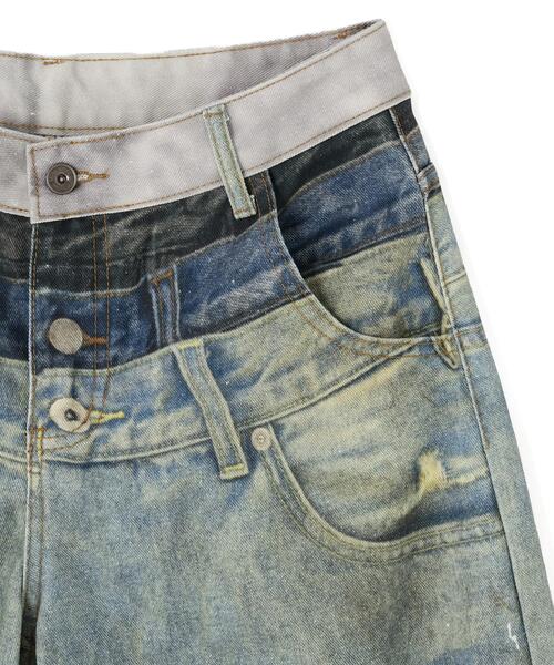 L.H.P（エルエイチピー）の「MAVYTH/メヴィス/TROMPE-I'OEIL DENIM PANT（デニムパンツ・メンズ・その他4・L/M）」の7枚目の写真