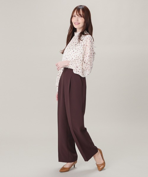 GLACIER lusso(グラシアルッソ)の「総柄ハイネックブラウス(シャツ/ブラウス・レディース・ホワイト×ブラウン/ホワイト系その他2/ブルー系その他3/ネイビー×ホワイト・M/S/L/LL)」の14枚目の写真
