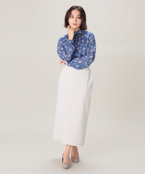 GLACIER lusso(グラシアルッソ)の「総柄ハイネックブラウス(シャツ/ブラウス・レディース・ホワイト×ブラウン/ホワイト系その他2/ブルー系その他3/ネイビー×ホワイト・M/S/L/LL)」の17枚目の写真