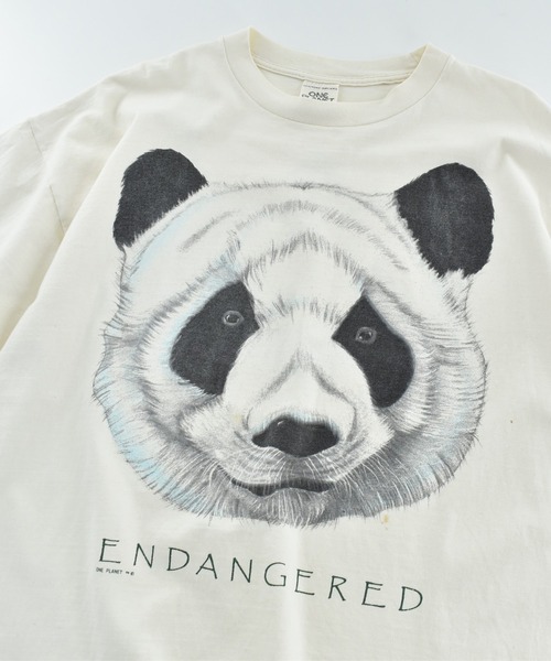 VINTAGE(ヴィンテージ)の「【USED】90’s ONE PLANET “PANDA” アニマル Tシャツ USA製(Tシャツ/カットソー・メンズ・ホワイト・X-LARGE)」の2枚目の写真