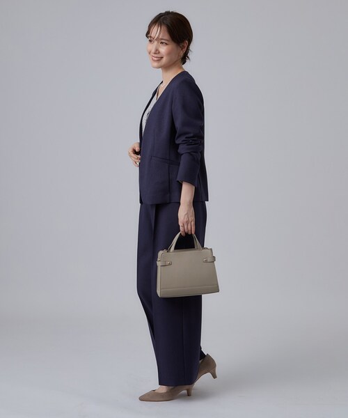 SHOO・LA・RUE(シューラルー)の「【セットアップ可/通勤/洗濯機可/SS-LL】女性らしく決まる カラーレスジャケット(ノーカラージャケット・レディース・ネイビー/ブラウン系その他・03/04/10/01/02)」の15枚目の写真