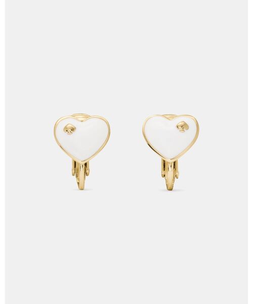 kate spade new york(ケイトスペード ニューヨーク)の「ハート アンド スペード ハート スペード イヤリング(イヤリング・レディース・ホワイト・ONESIZE)」の1枚目の写真