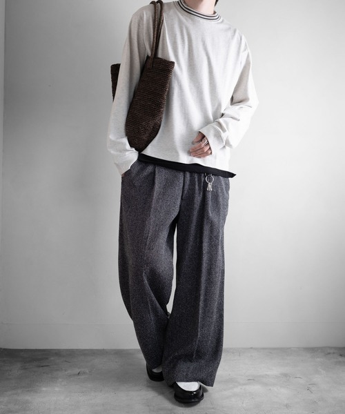 RUUBON（ルーボン）の「【RUUBON】cropped long sleeve Tee / クロップドロングスリーブTシャツ/ロンT（Tシャツ/カットソー・メンズ・ナチュラル/オフホワイト/ブラック/ダークグレー・S/L/M）」の16枚目の写真