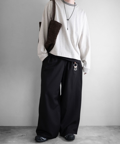 RUUBON（ルーボン）の「【RUUBON】cropped long sleeve Tee / クロップドロングスリーブTシャツ/ロンT（Tシャツ/カットソー・メンズ・ナチュラル/オフホワイト/ブラック/ダークグレー・S/L/M）」の19枚目の写真