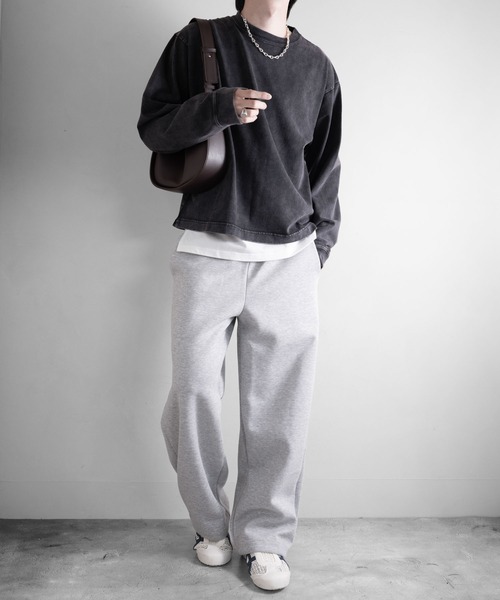 RUUBON（ルーボン）の「【RUUBON】cropped long sleeve Tee / クロップドロングスリーブTシャツ/ロンT（Tシャツ/カットソー・メンズ・ナチュラル/オフホワイト/ブラック/ダークグレー・S/L/M）」の22枚目の写真