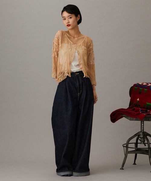 Lee(リー)の「Lee【101 101周年記念特別モデル】ANNIVERSARY 101 ICONIC SUPER WIDE TUCK PANTS セットアップ可(デニムパンツ・レディース・インディゴブルー・X-SMALL/MEDIUM/SMALL)」の13枚目の写真