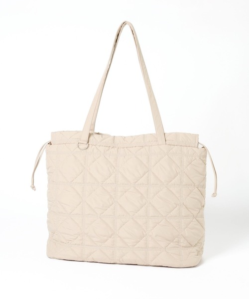 GLOBAL WORK(グローバルワーク)の「推しごとキルティングBIG巾着/1048197(トートバッグ・レディース・ベージュ/オフホワイト/ブラック/ライトピンク/ライトブルー・FREE)」の7枚目の写真