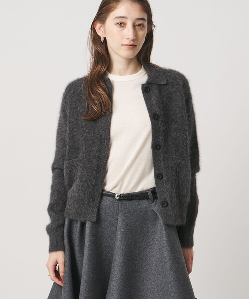 UNITED ARROWS（ユナイテッドアローズ）の「フォックスカシミヤ ポロカーディガン（カーディガン/ボレロ・レディース・ダークグレー/オフホワイト/レッド・FREE）」の13枚目の写真