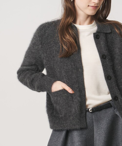 UNITED ARROWS（ユナイテッドアローズ）の「フォックスカシミヤ ポロカーディガン（カーディガン/ボレロ・レディース・ダークグレー/オフホワイト/レッド・FREE）」の14枚目の写真