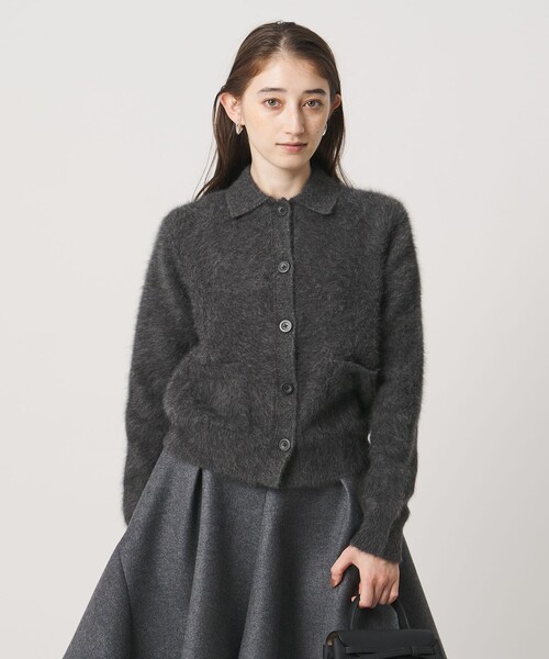 UNITED ARROWS（ユナイテッドアローズ）の「フォックスカシミヤ ポロカーディガン（カーディガン/ボレロ・レディース・ダークグレー/オフホワイト/レッド・FREE）」の15枚目の写真