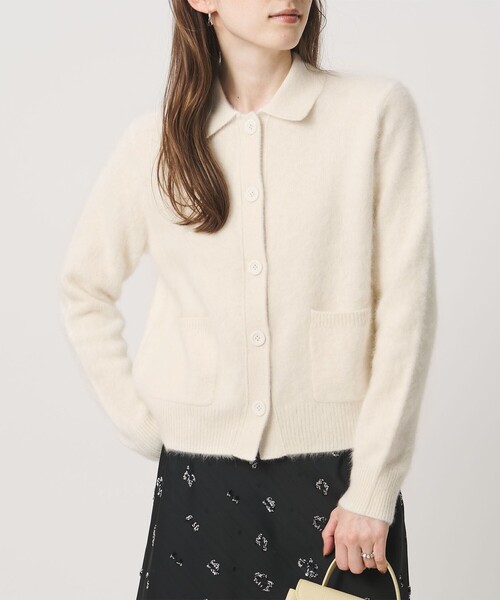 UNITED ARROWS（ユナイテッドアローズ）の「フォックスカシミヤ ポロカーディガン（カーディガン/ボレロ・レディース・ダークグレー/オフホワイト/レッド・FREE）」の19枚目の写真