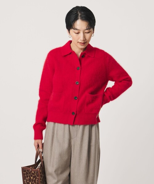 UNITED ARROWS（ユナイテッドアローズ）の「フォックスカシミヤ ポロカーディガン（カーディガン/ボレロ・レディース・ダークグレー/オフホワイト/レッド・FREE）」の21枚目の写真