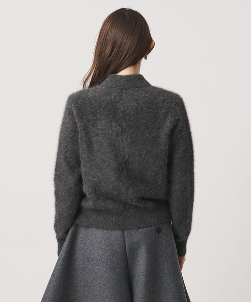 UNITED ARROWS（ユナイテッドアローズ）の「フォックスカシミヤ ポロカーディガン（カーディガン/ボレロ・レディース・ダークグレー/オフホワイト/レッド・FREE）」の4枚目の写真