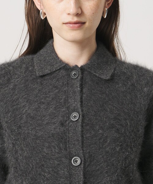 UNITED ARROWS（ユナイテッドアローズ）の「フォックスカシミヤ ポロカーディガン（カーディガン/ボレロ・レディース・ダークグレー/オフホワイト/レッド・FREE）」の5枚目の写真