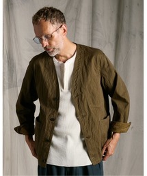 wjk（ダヴルジェイケイ）の「utility light coverall jacket（ノーカラージャケット）」