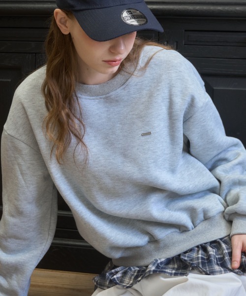 Birthday room(バースデイルーム)の「プレート付きチェックフリルスウェット/Checked Ruffle Sweatshirt with Plaque(スウェット・レディース・グレー/ネイビー・FREE)」の9枚目の写真