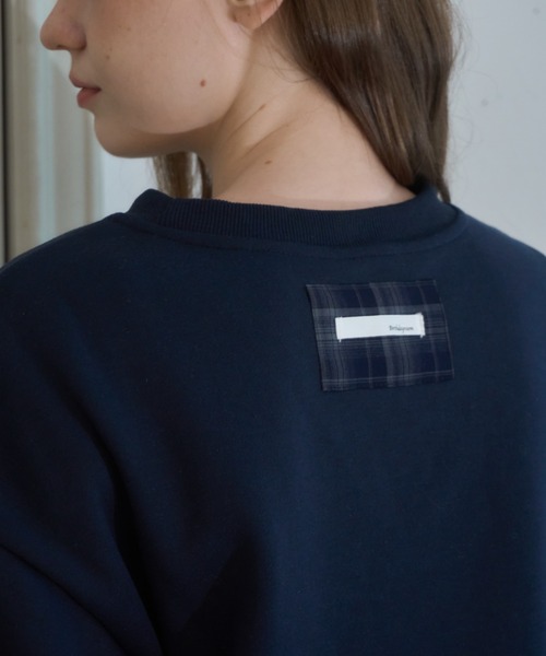 Birthday room(バースデイルーム)の「プレート付きチェックフリルスウェット/Checked Ruffle Sweatshirt with Plaque(スウェット・レディース・グレー/ネイビー・FREE)」の12枚目の写真