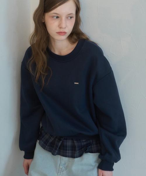 Birthday room(バースデイルーム)の「プレート付きチェックフリルスウェット/Checked Ruffle Sweatshirt with Plaque(スウェット・レディース・グレー/ネイビー・FREE)」の13枚目の写真