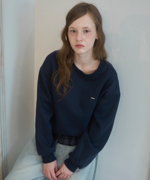 Birthday room(バースデイルーム)の「プレート付きチェックフリルスウェット/Checked Ruffle Sweatshirt with Plaque(スウェット・レディース・グレー/ネイビー・FREE)」の15枚目の写真