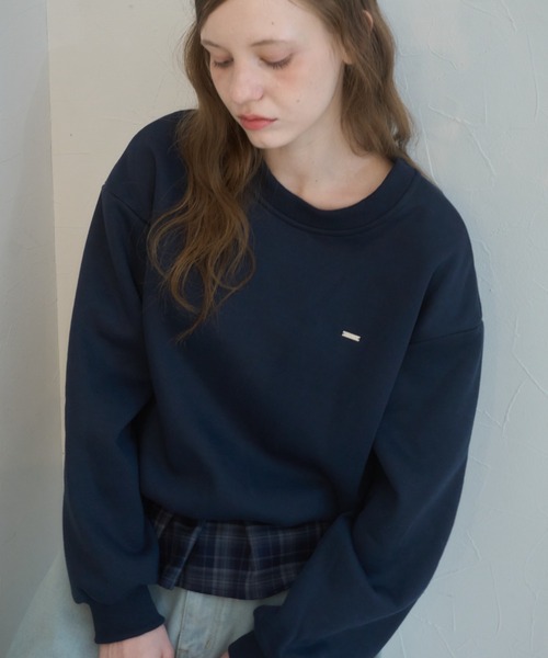 Birthday room(バースデイルーム)の「プレート付きチェックフリルスウェット/Checked Ruffle Sweatshirt with Plaque(スウェット・レディース・グレー/ネイビー・FREE)」の16枚目の写真