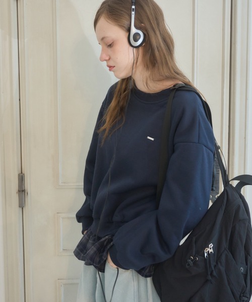 Birthday room(バースデイルーム)の「プレート付きチェックフリルスウェット/Checked Ruffle Sweatshirt with Plaque(スウェット・レディース・グレー/ネイビー・FREE)」の19枚目の写真