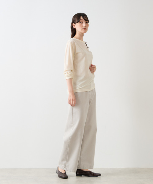 LOGEMENT DE CLAIRE(ロジュモンドクレール)の「シアークルーネックカットソー(Tシャツ/カットソー・レディース・キナリ/カーキ/レンガ/ブラック・FREE)」の5枚目の写真