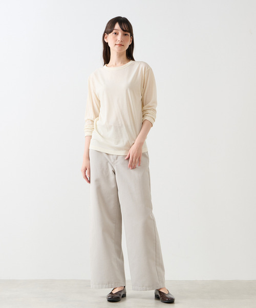 LOGEMENT DE CLAIRE(ロジュモンドクレール)の「シアークルーネックカットソー(Tシャツ/カットソー・レディース・キナリ/カーキ/レンガ/ブラック・FREE)」の7枚目の写真