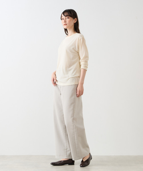 LOGEMENT DE CLAIRE(ロジュモンドクレール)の「シアークルーネックカットソー(Tシャツ/カットソー・レディース・キナリ/カーキ/レンガ/ブラック・FREE)」の8枚目の写真