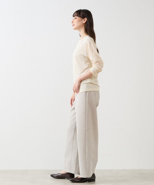 LOGEMENT DE CLAIRE(ロジュモンドクレール)の「シアークルーネックカットソー(Tシャツ/カットソー・レディース・キナリ/カーキ/レンガ/ブラック・FREE)」の9枚目の写真