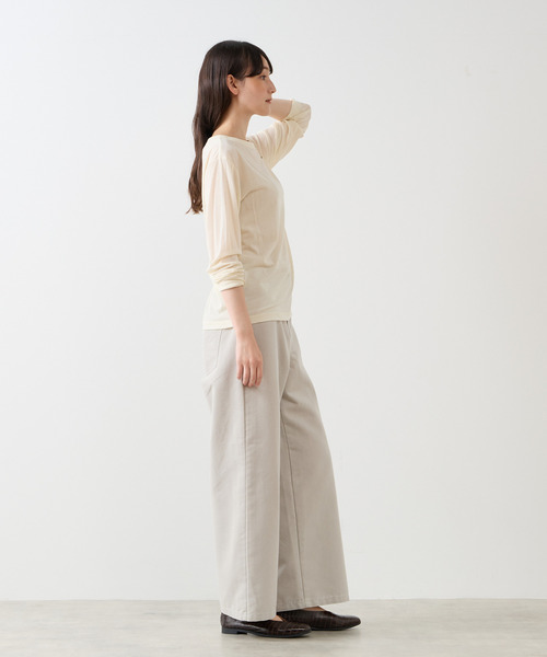 LOGEMENT DE CLAIRE(ロジュモンドクレール)の「シアークルーネックカットソー(Tシャツ/カットソー・レディース・キナリ/カーキ/レンガ/ブラック・FREE)」の12枚目の写真