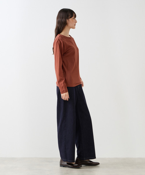 LOGEMENT DE CLAIRE(ロジュモンドクレール)の「シアークルーネックカットソー(Tシャツ/カットソー・レディース・キナリ/カーキ/レンガ/ブラック・FREE)」の15枚目の写真