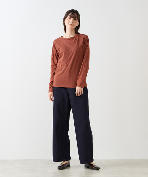 LOGEMENT DE CLAIRE(ロジュモンドクレール)の「シアークルーネックカットソー(Tシャツ/カットソー・レディース・キナリ/カーキ/レンガ/ブラック・FREE)」の16枚目の写真