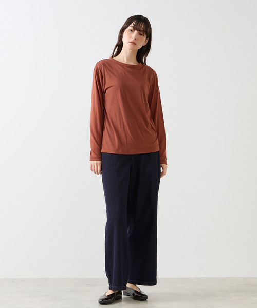 LOGEMENT DE CLAIRE(ロジュモンドクレール)の「シアークルーネックカットソー(Tシャツ/カットソー・レディース・キナリ/カーキ/レンガ/ブラック・FREE)」の17枚目の写真