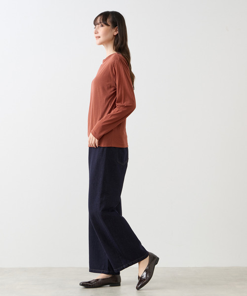 LOGEMENT DE CLAIRE(ロジュモンドクレール)の「シアークルーネックカットソー(Tシャツ/カットソー・レディース・キナリ/カーキ/レンガ/ブラック・FREE)」の19枚目の写真