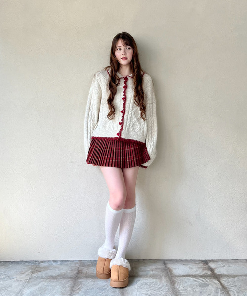 MORE self LOVE(モアセルフラブ)の「チェックプリーツスカート(スカート・レディース・ブラウン・FREE)」の7枚目の写真