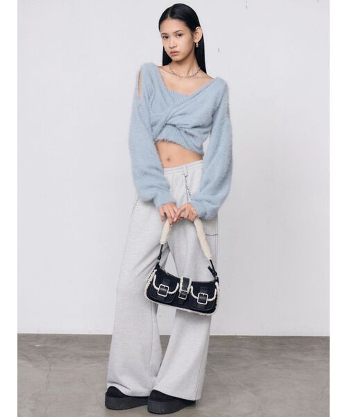 EMODA（エモダ）の「チェーンプリントスウェットパンツ（スウェットパンツ・レディース・グレー/ブラック・MEDIUM/SMALL）」の8枚目の写真