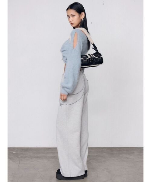 EMODA（エモダ）の「チェーンプリントスウェットパンツ（スウェットパンツ・レディース・グレー/ブラック・MEDIUM/SMALL）」の9枚目の写真