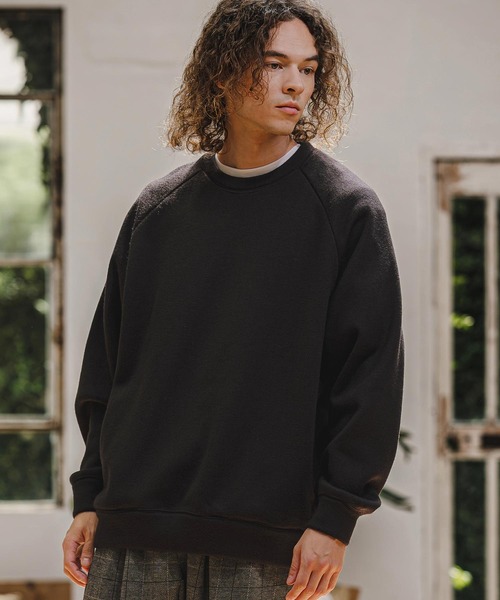 CAMBIO(カンビオ)の「mlt5836- Wool Blend Bonded Crewneck Long Sleeve Tee ロングスリーブクルーネックカットソー(A77626cmb)(Tシャツ/カットソー・メンズ・ネイビー/ブルー/ミックスグレー/ブラック・L/M/S)」の6枚目の写真