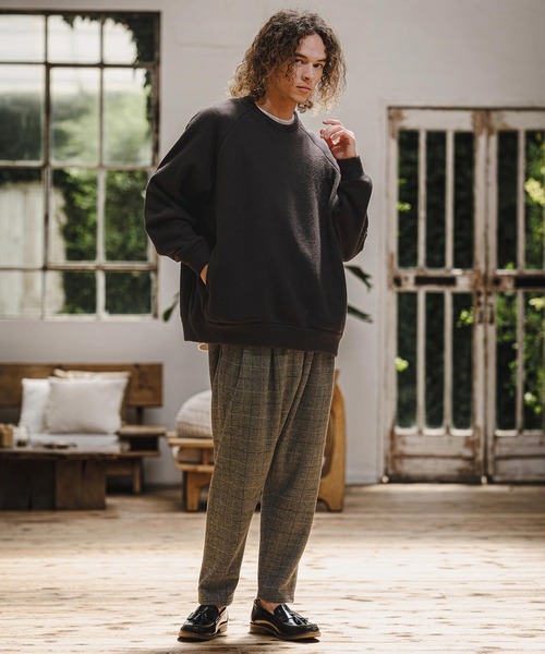CAMBIO(カンビオ)の「mlt5836- Wool Blend Bonded Crewneck Long Sleeve Tee ロングスリーブクルーネックカットソー(A77626cmb)(Tシャツ/カットソー・メンズ・ネイビー/ブルー/ミックスグレー/ブラック・L/M/S)」の7枚目の写真