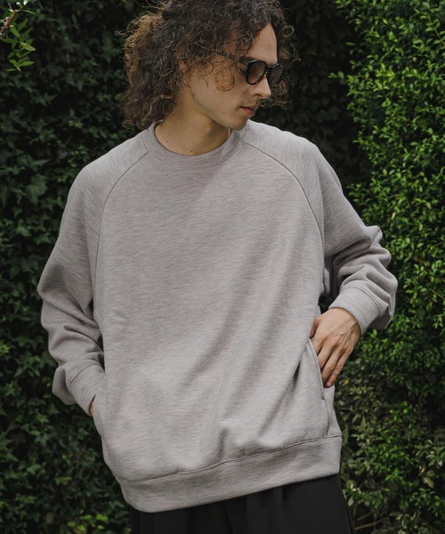 CAMBIO(カンビオ)の「mlt5836- Wool Blend Bonded Crewneck Long Sleeve Tee ロングスリーブクルーネックカットソー(A77626cmb)(Tシャツ/カットソー・メンズ・ネイビー/ブルー/ミックスグレー/ブラック・L/M/S)」の9枚目の写真