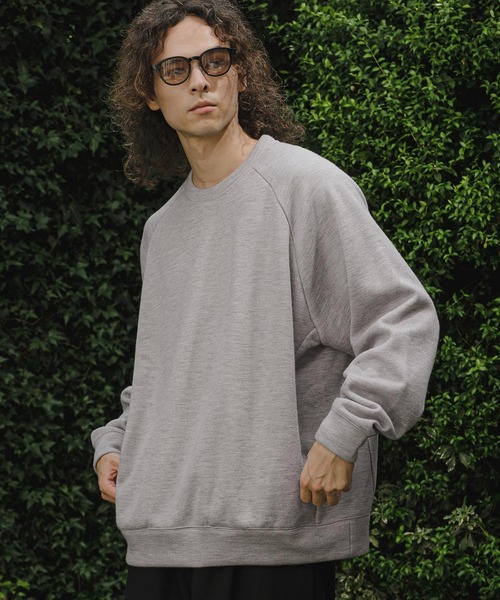 CAMBIO(カンビオ)の「mlt5836- Wool Blend Bonded Crewneck Long Sleeve Tee ロングスリーブクルーネックカットソー(A77626cmb)(Tシャツ/カットソー・メンズ・ネイビー/ブルー/ミックスグレー/ブラック・L/M/S)」の10枚目の写真