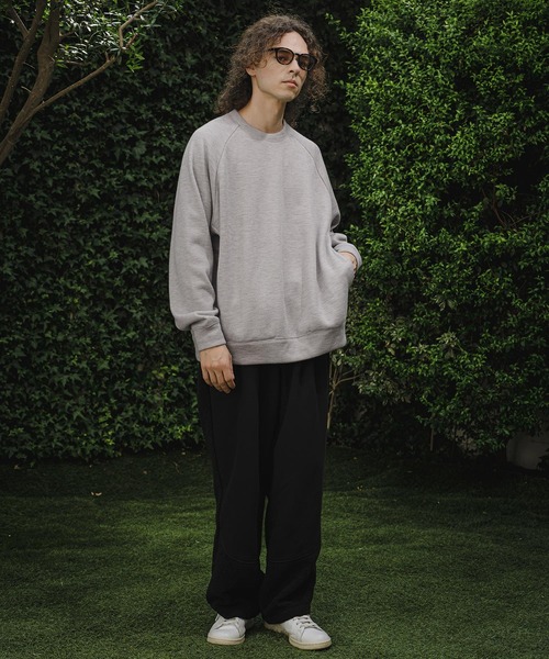 CAMBIO(カンビオ)の「mlt5836- Wool Blend Bonded Crewneck Long Sleeve Tee ロングスリーブクルーネックカットソー(A77626cmb)(Tシャツ/カットソー・メンズ・ネイビー/ブルー/ミックスグレー/ブラック・L/M/S)」の11枚目の写真