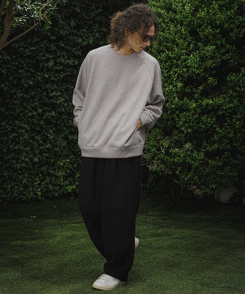 CAMBIO(カンビオ)の「mlt5836- Wool Blend Bonded Crewneck Long Sleeve Tee ロングスリーブクルーネックカットソー(A77626cmb)(Tシャツ/カットソー・メンズ・ネイビー/ブルー/ミックスグレー/ブラック・L/M/S)」の12枚目の写真