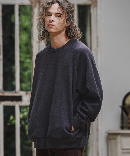 CAMBIO(カンビオ)の「mlt5836- Wool Blend Bonded Crewneck Long Sleeve Tee ロングスリーブクルーネックカットソー(A77626cmb)(Tシャツ/カットソー・メンズ・ネイビー/ブルー/ミックスグレー/ブラック・L/M/S)」の13枚目の写真