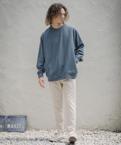 CAMBIO(カンビオ)の「mlt5836- Wool Blend Bonded Crewneck Long Sleeve Tee ロングスリーブクルーネックカットソー(A77626cmb)(Tシャツ/カットソー・メンズ・ネイビー/ブルー/ミックスグレー/ブラック・L/M/S)」の20枚目の写真